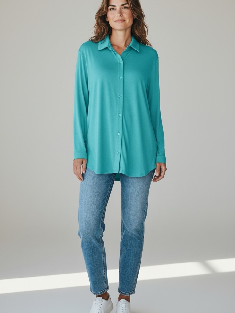 Eileen Fisher Classic Collar Shirt Size M